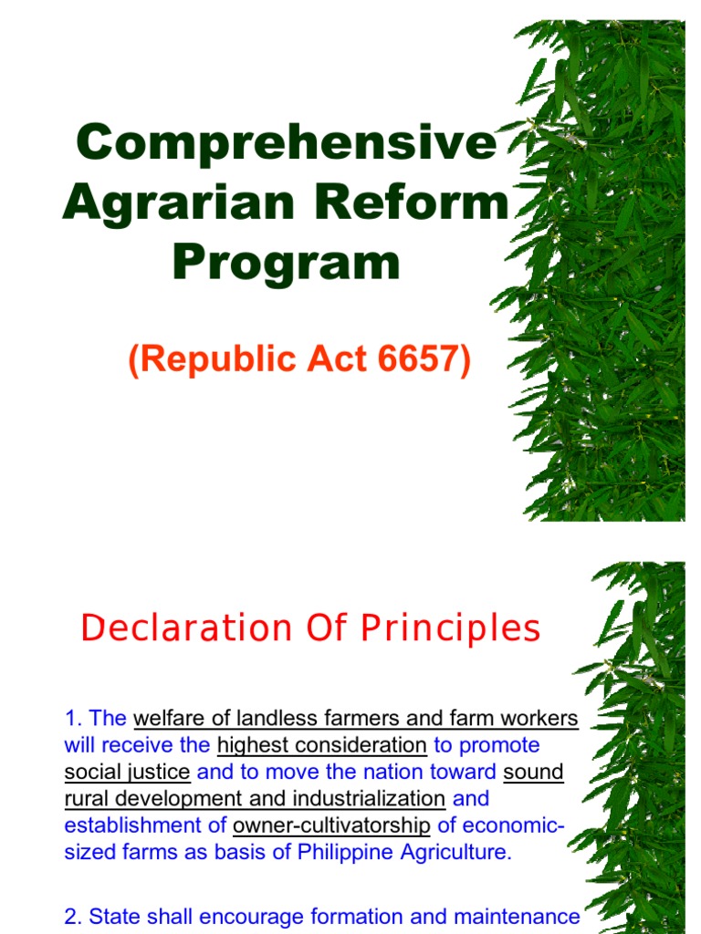 Comprehensive Agrarian Reform Program PDF Agriculture Farms