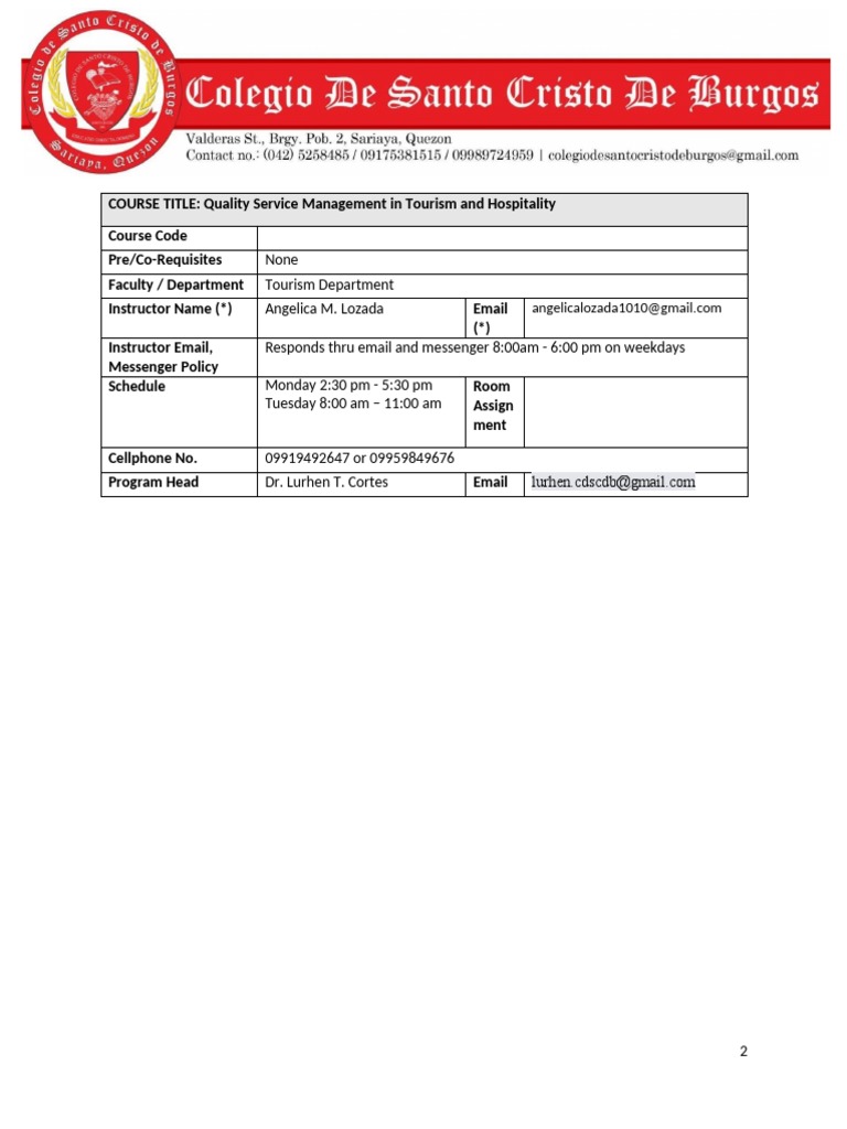Philippine Gastronomy Course Overview | PDF | Educational Assessment ...