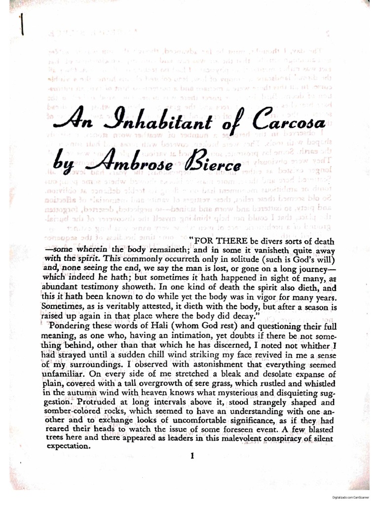 An Inhabitant of Carcosa Ambrose Bierce PDF