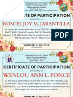 INSET Certificate (Participation)