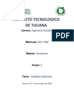 Investigacion de Las Variables Aleatorias - Simulacion