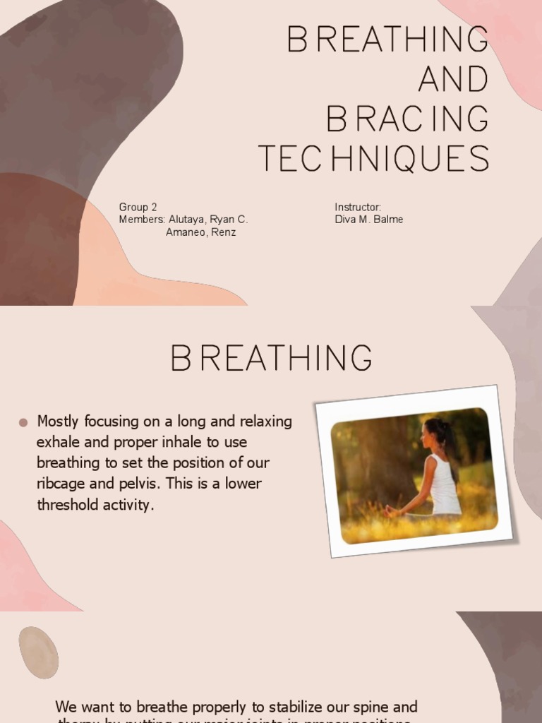 Breathing and Bracing Techniques Group 2 PDF Breathing Clinical