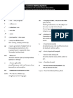 Common Editing Symbols & Paragraph Format