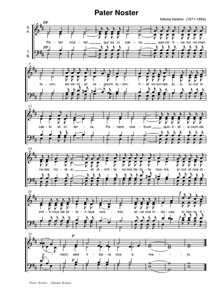 Pater Noster by Nikolai Kedrov | PDF