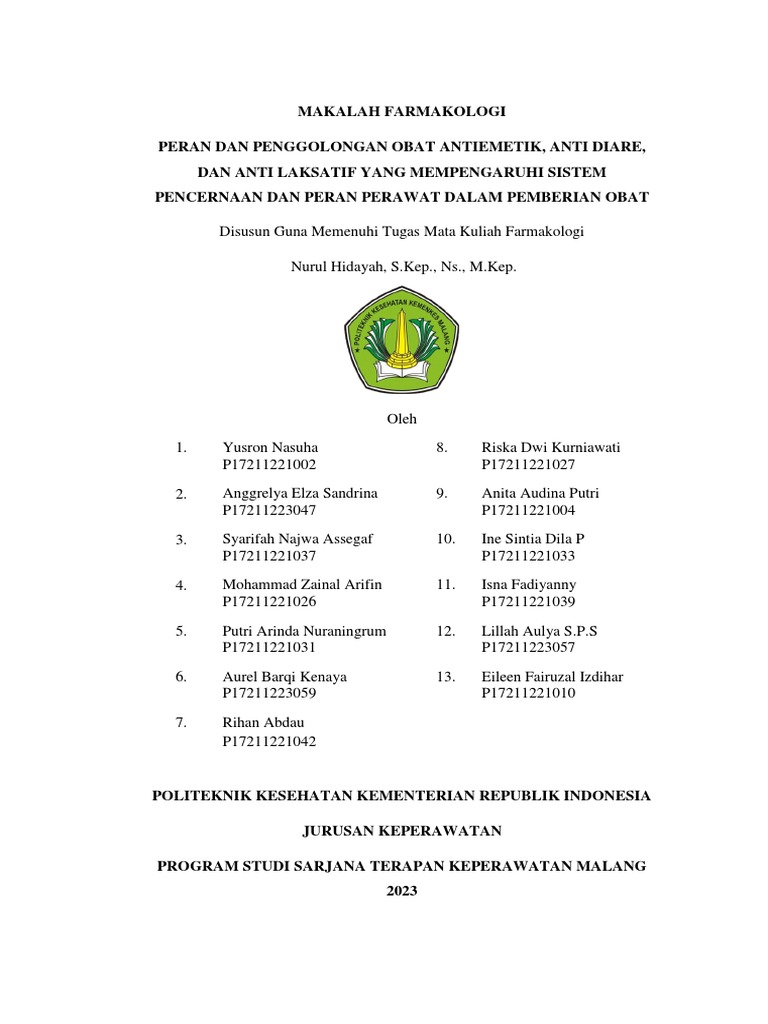 Obat Antiemetik, Diare, Laksatif | PDF