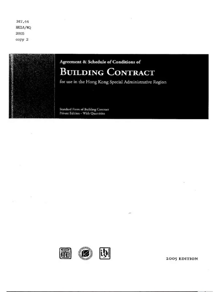 HK Standard Form of Contract With Quantities - 1 | PDF
