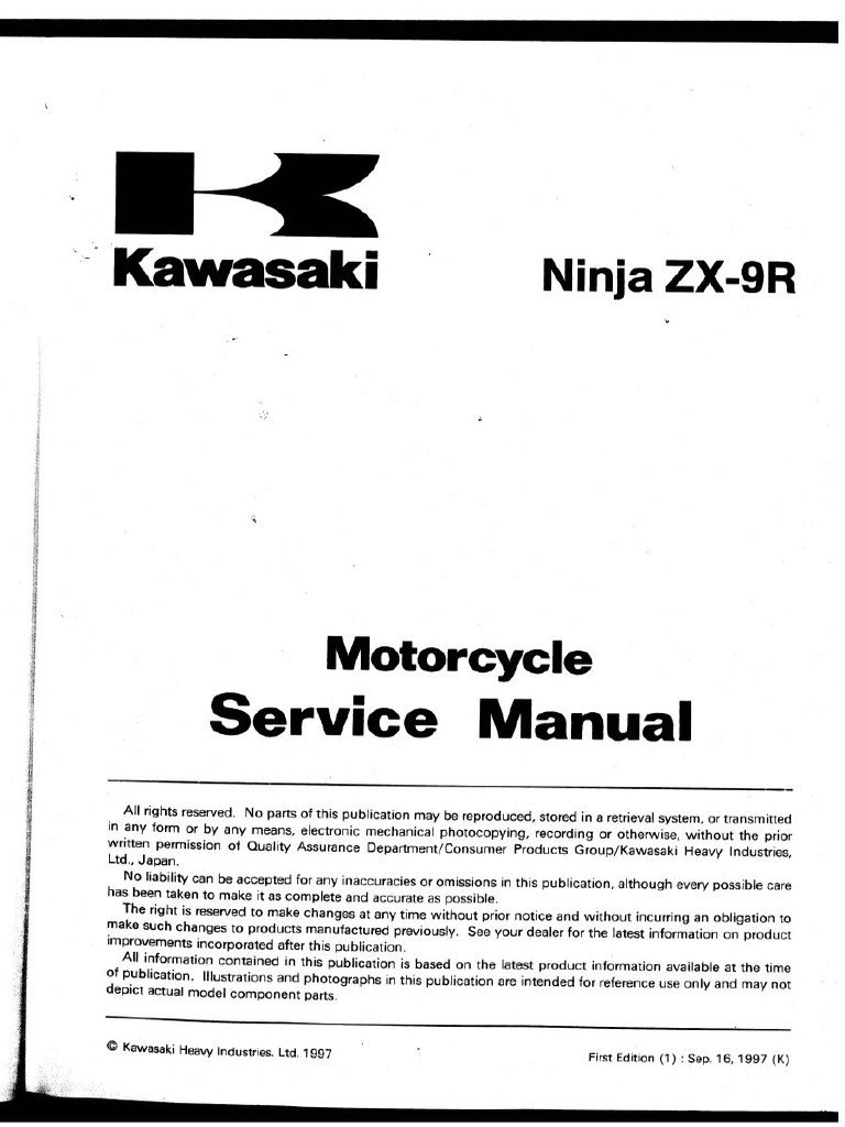 Kawasaki ZX 9R-Service Manual ENG | PDF