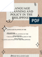 Language Planning and Policy in the Philippines