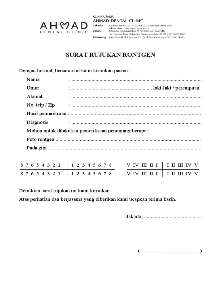 Surat Rujukan Ro, Surat Sakit, Rujukan | PDF