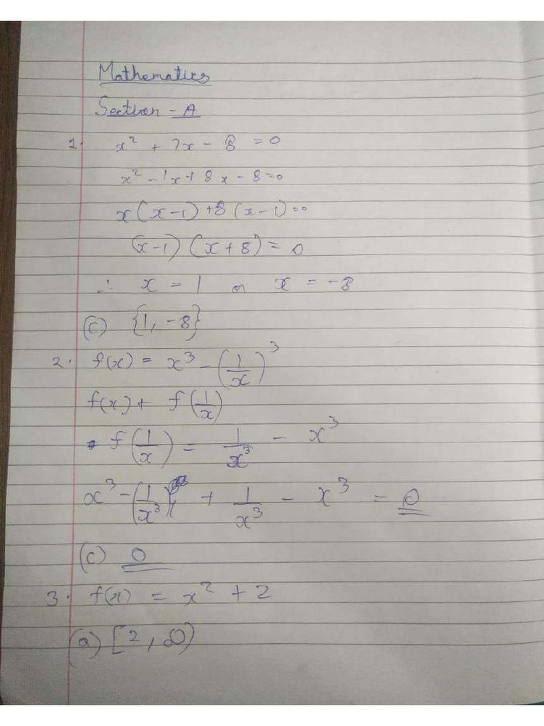 11th Maths Test | PDF