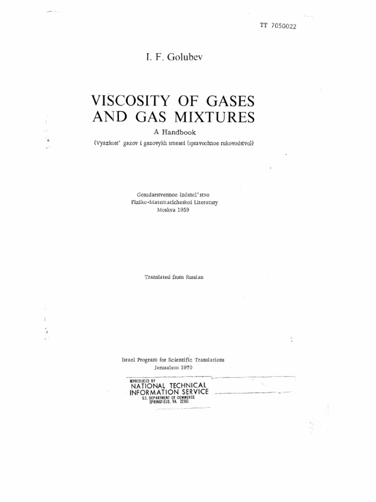ベル Viscosity of Gases and Gas Mixtures | PDF | Gases | Viscosity