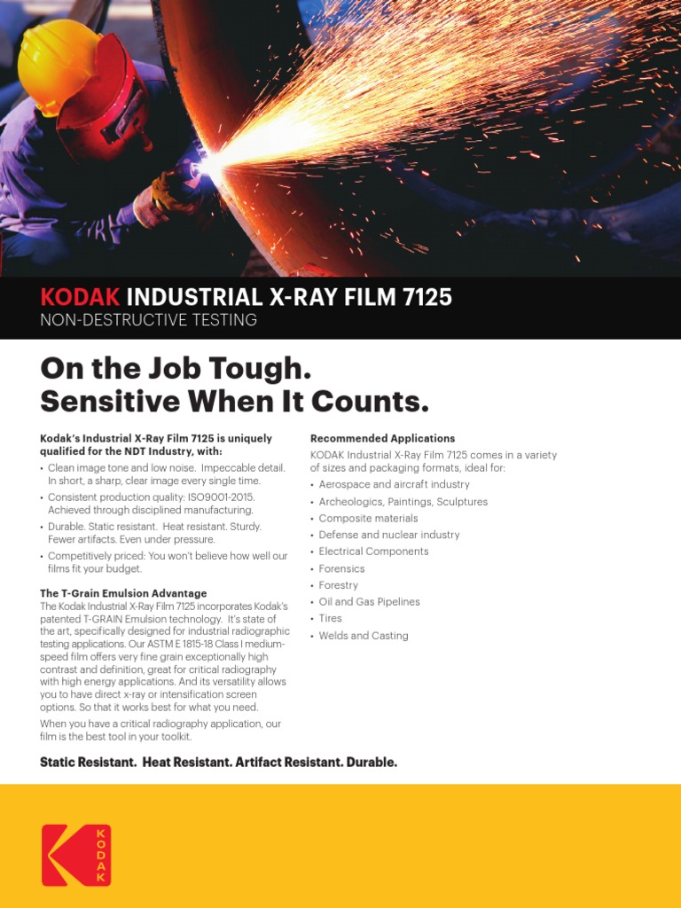 KODAK Industrial X Ray Film 7125 Brochure EN PDF Nondestructive