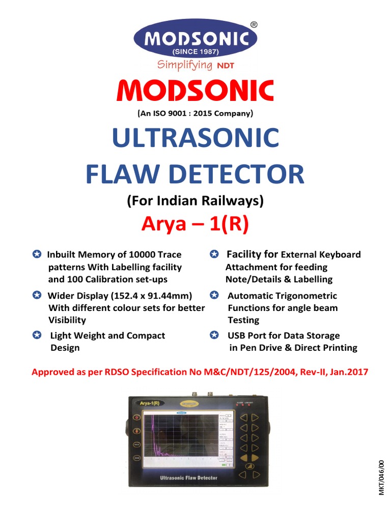Modsonic Ultrasonic Flaw Detector | PDF | Battery Charger | Electricity