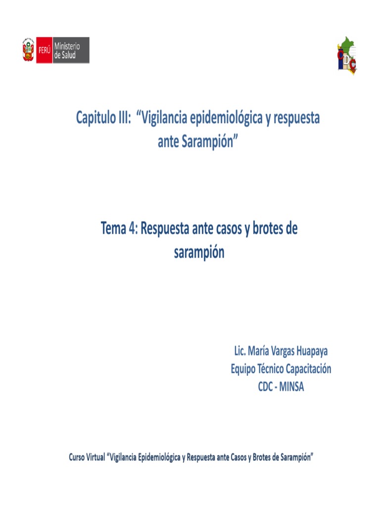 Cap Iii Tema Iv Respuesta A Casos Y Brotes Sarampion Pdf Sarampión