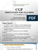CGP Teachers Orientation