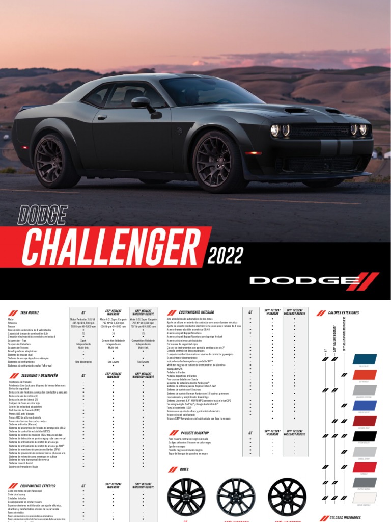 Dodge Challenger 2022 Ficha Tecnica v02 | PDF | Vehículos de