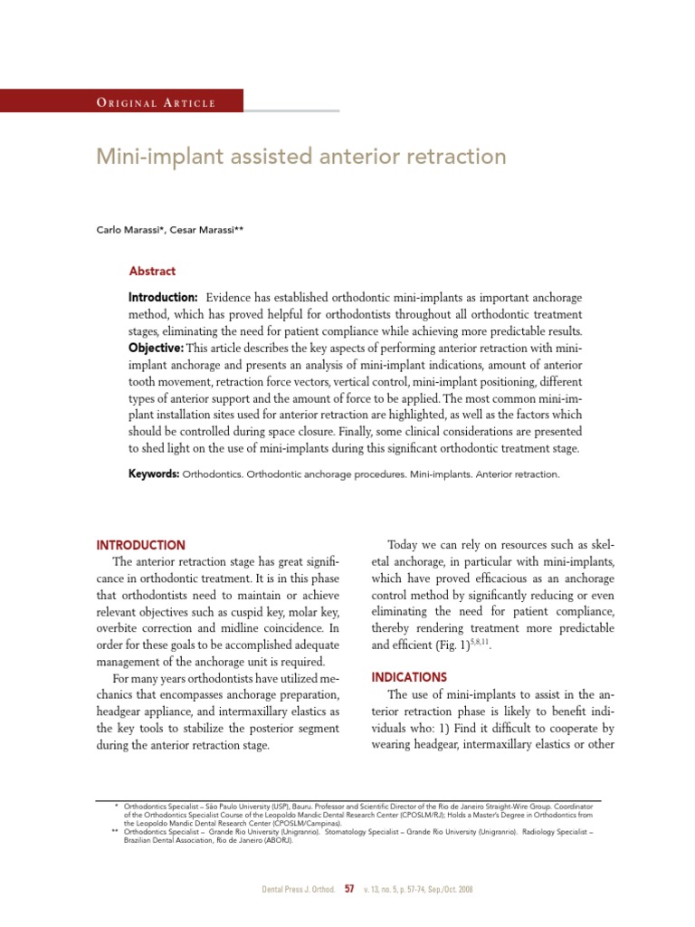 Positional Change 9f Tad For Intrusion PDF Orthodontics Dentistry