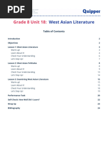PDF - English Grade 8 - Unit - 18 - West Asian Literature 3 Topics