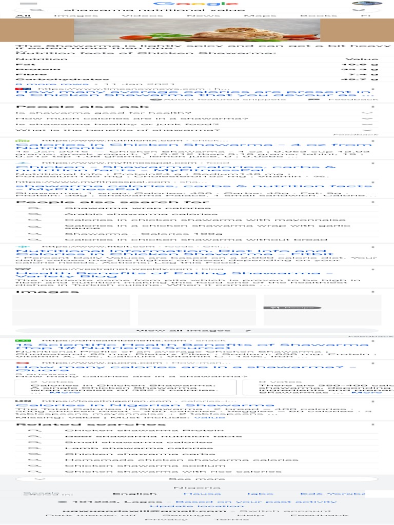 Shawarma Nutritional Value PDF Nutrition Facts Label Carbohydrates