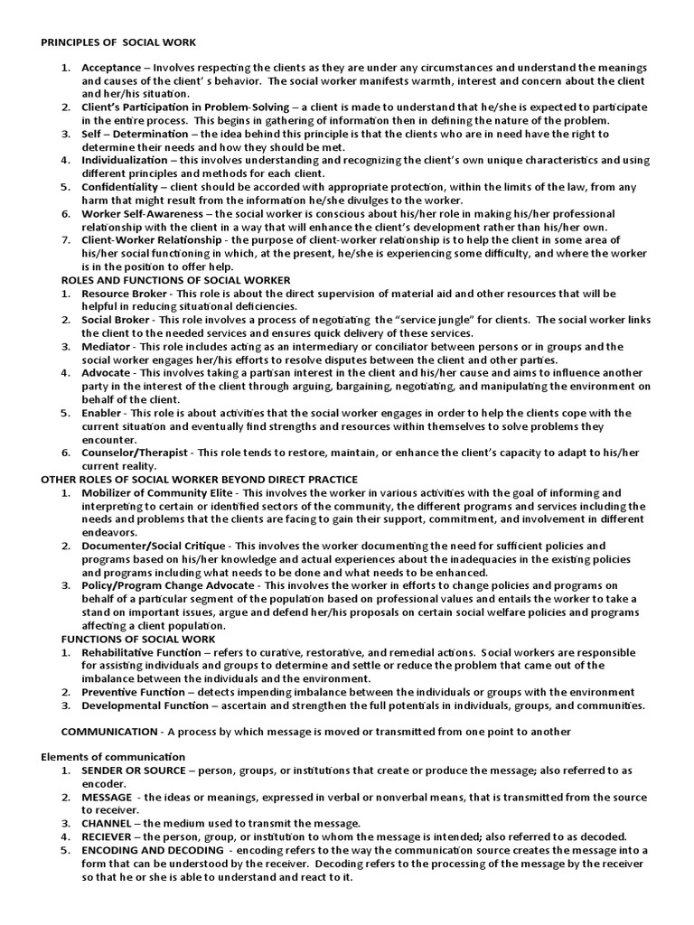 Principles of social work pdf communication mass media