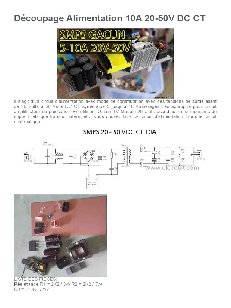 Schéma d'alimentation à découpage 10A PDF — free download