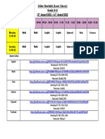 Grade III Online Timetable August 15-16