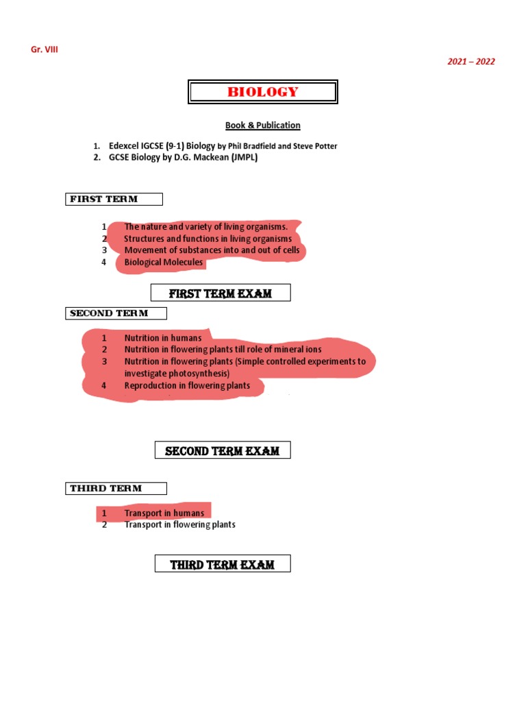 Igcse Grade 8 Syllabus
