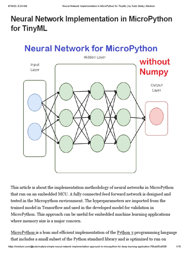 TinyML Neural Network in MicroPython | PDF | Artificial Neural Network ...