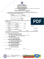 Fourth Summative Test First Quarter