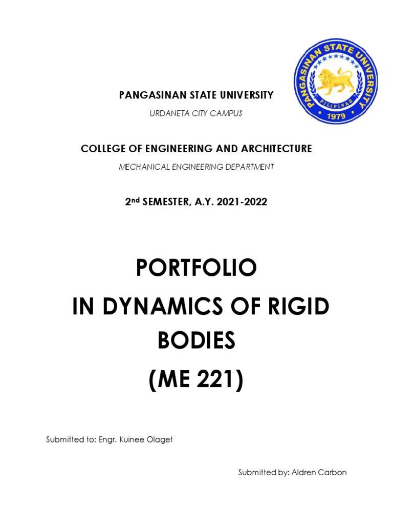 Dynamics of Rigid Bodies Portfolio | PDF | Acceleration | Euclidean Vector