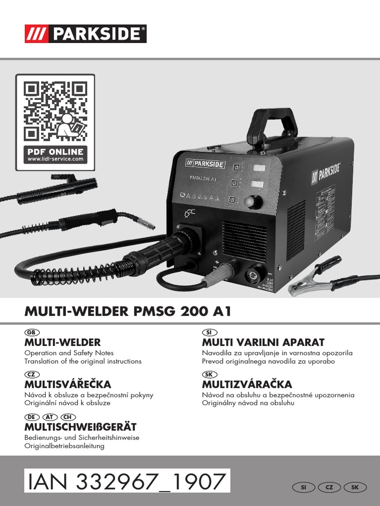 Parkside PMSG 200 A1 Welder | PDF