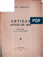 ARTIGAS ANTES de 1810 Lorenzo Barbagelata Montevideo 1945