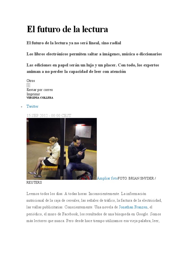 El futuro de la lectura digital | PDF | Internet | Libros