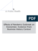 Effects of Pandemic Outbreak On Economies Evidence From Business History Context