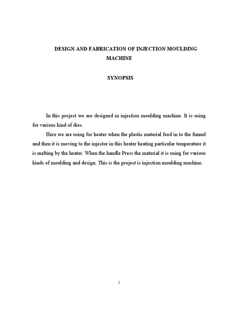 Design and Fabrication of Injection Moulding Machine | PDF | Gear ...