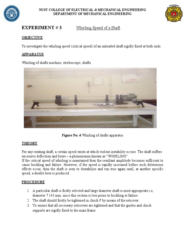 Vibration Lab Experiment 03 PDF Speed Frequency