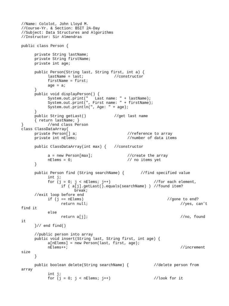 Java Data Structures Example Code | PDF | String (Computer Science ...
