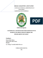 Perfil - ANÁLISIS DE LA GESTIÓN DE RECURSOS HUMANOS EN EL HOSPITAL DR. HERNÁN MESSUTI RIBERA DEL DEPARTAMENTO DE PANDO