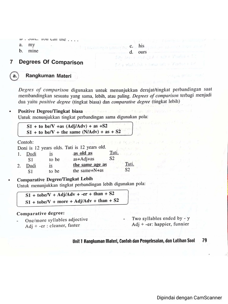 DEGREE OF COMPARISON PDF CLASS 9 visual data 2
