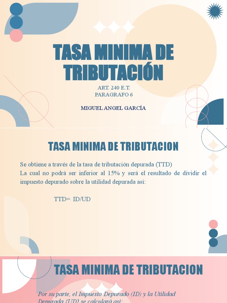 Cálculo de la tasa mínima de tributación y su aplicación | PDF ...
