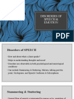 Disorders of Speech & Emotion