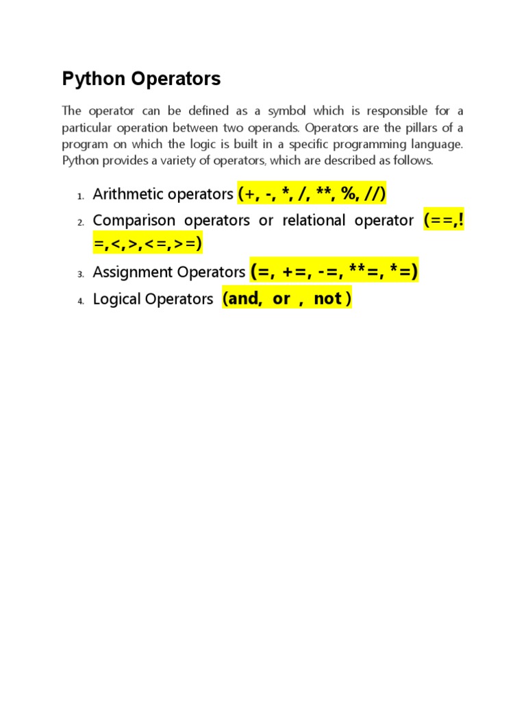 Operator and If-Else | Download Free PDF | Python (Programming Language ...