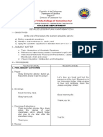 Quadratic Equation Lesson Plan