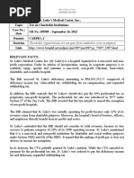 CIR Vs St. Luke's Medical Center, Inc.