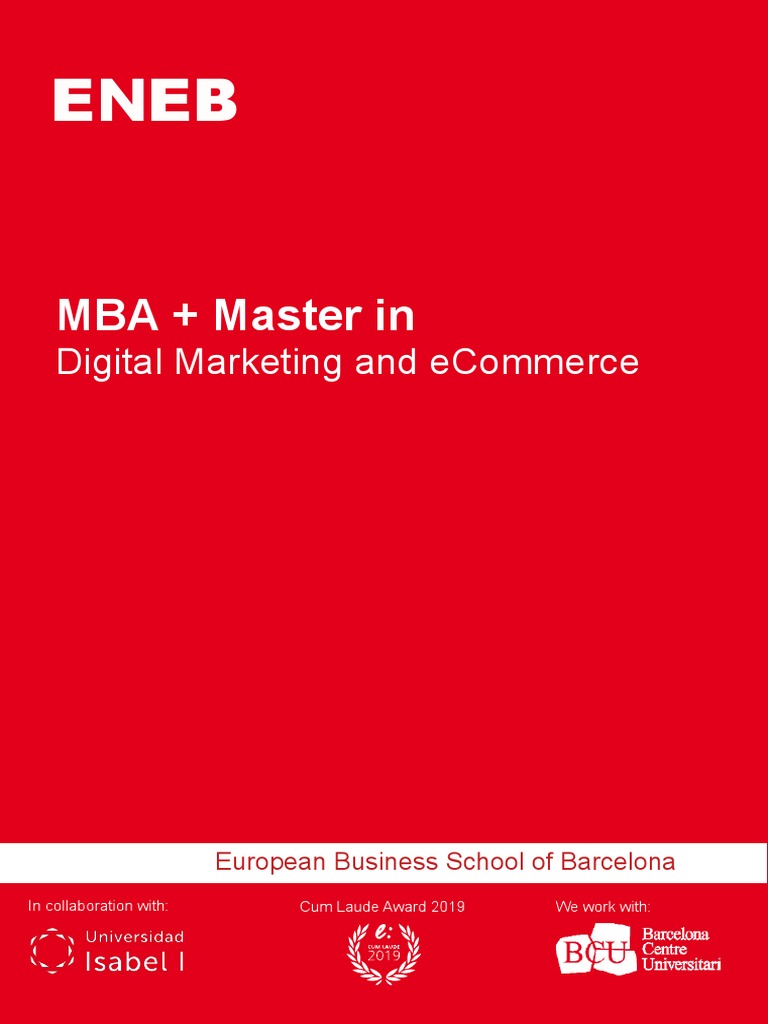 Eneb Mba Master In Digital Marketing And Ecommerce Pdf