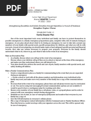 Mod 26 PT - Family Emergency Plan