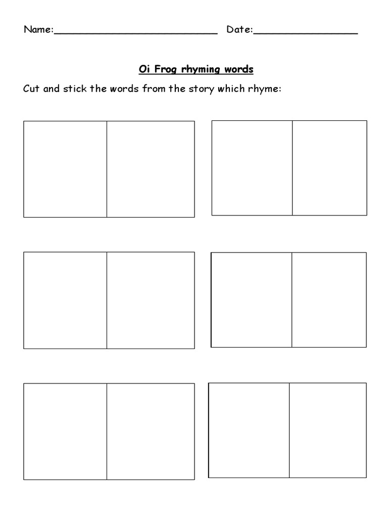 Oi Frog Rhyming Words Activity | PDF