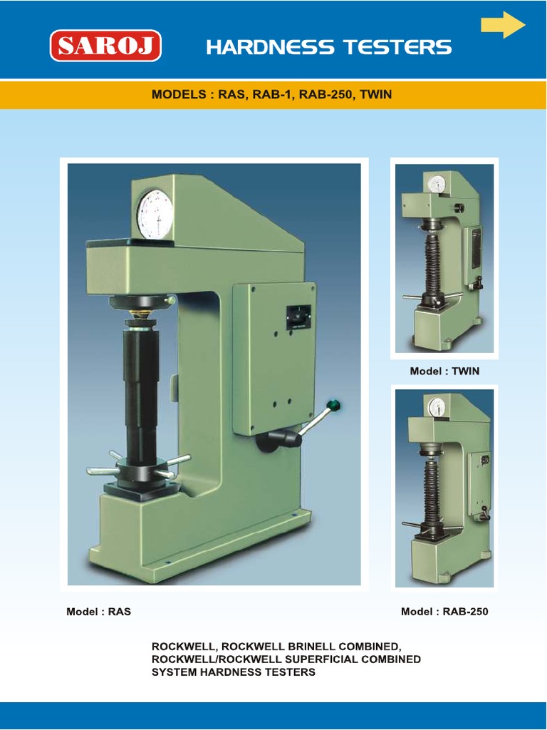 Saroj Make Rockwell Hardness Testing Machine PDF