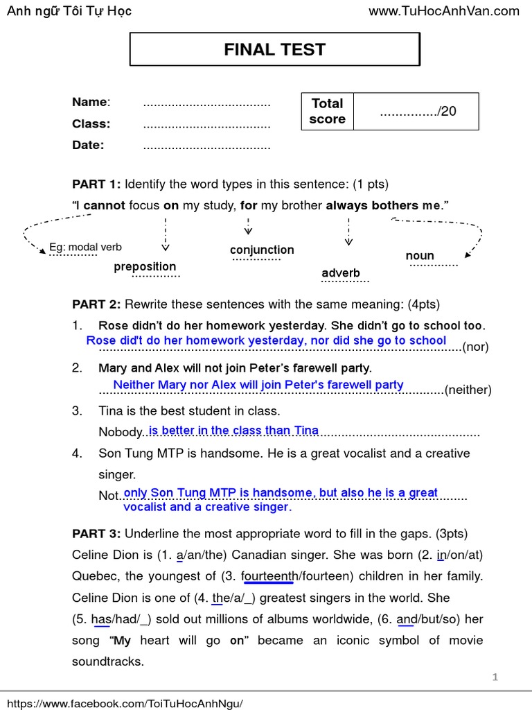 Final Test | PDF | Syntax | Linguistics