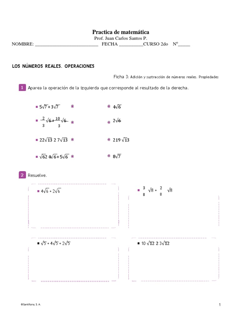 Practica Matematica 2do Secundaria | PDF | Exponenciación | Matemáticas